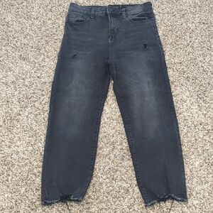 Kendall & Kylie faded black distressed The Icon high rise straight jeans